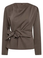 Co’Couture TengaCC Pleat Blouse - Walnut