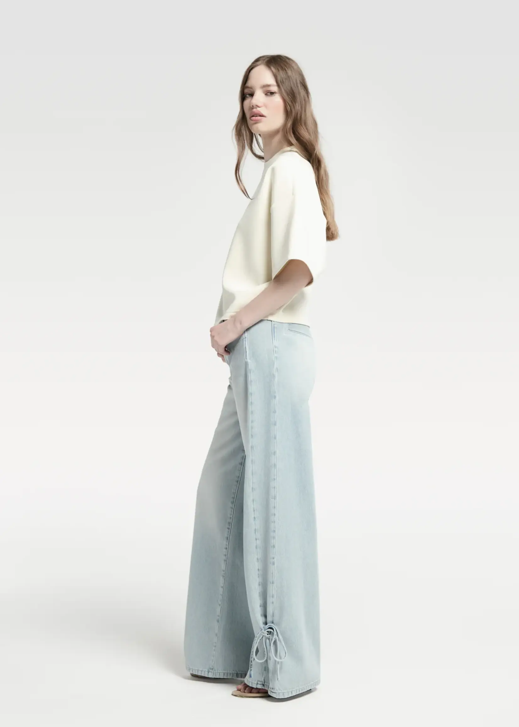 HOMAGE Tailored Straight Jeans Knot Detail - Light Vintage