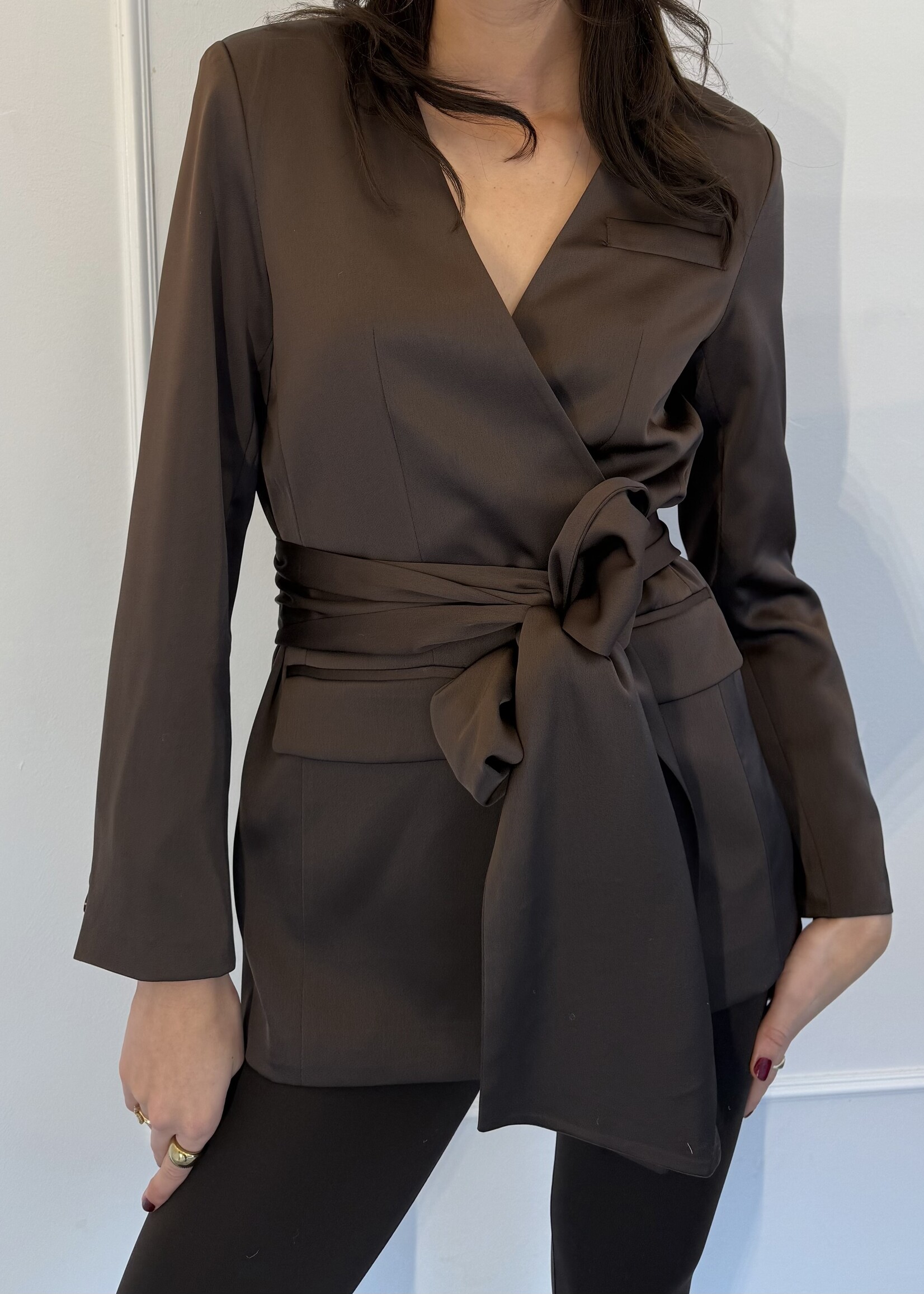 Fabergé Fashion Blazer Satin - Brown