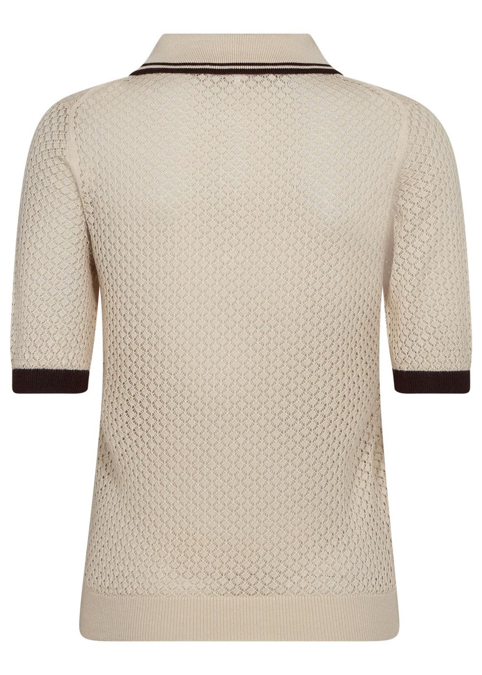 Co’Couture LueCC Pointelle Polo Knit