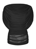 Neo Noir Cottuna Drapy Mesh Top - Black