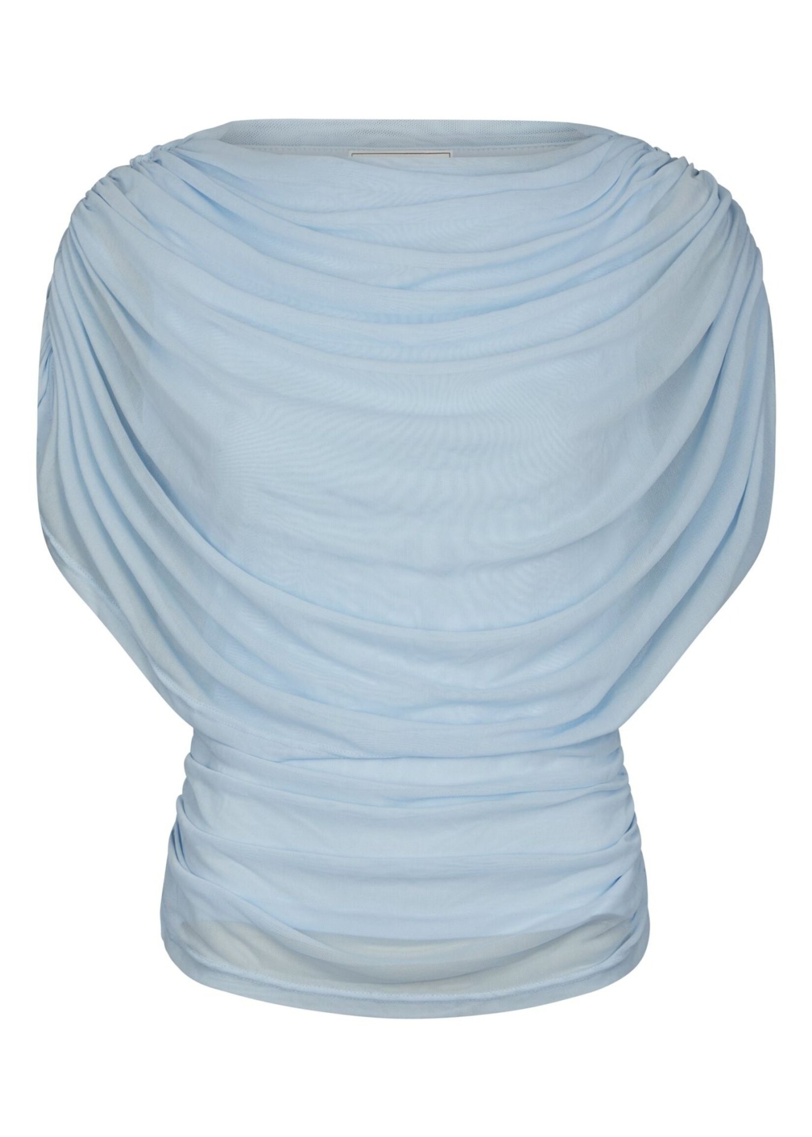Neo Noir Cottuna Drapy Mesh Top - Light Bleu