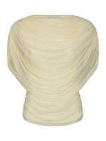 Neo Noir Cottuna Drapy Mesh Top - Light Yellow