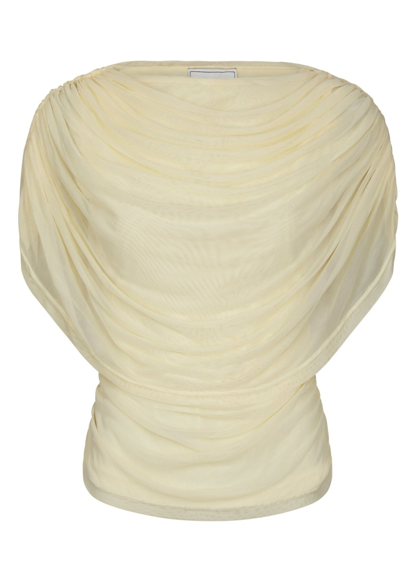 Neo Noir Cottuna Drapy Mesh Top - Light Yellow
