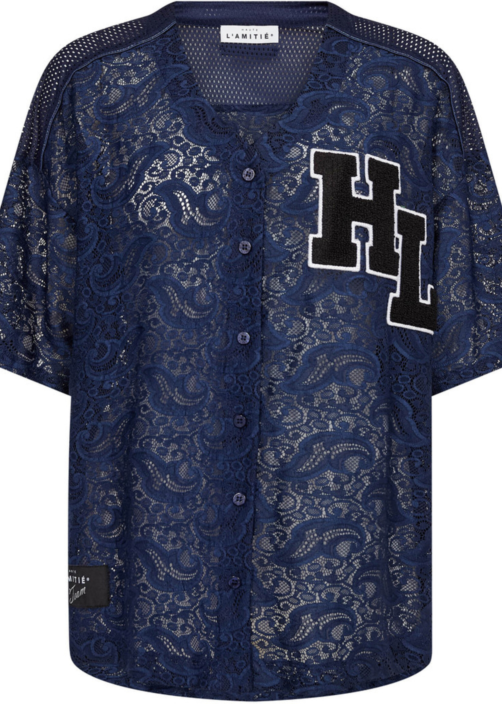 Court Lace Tee - Navy