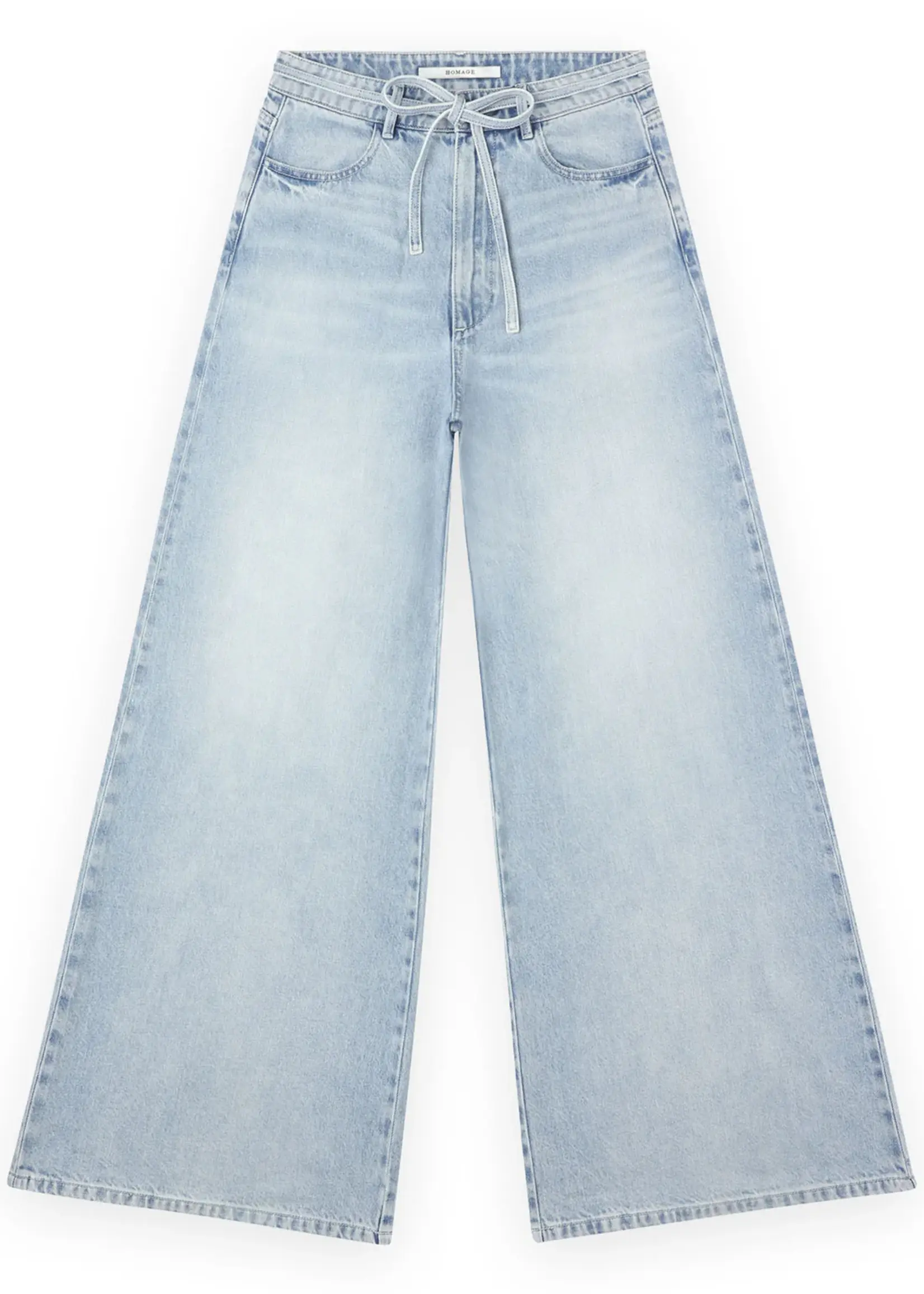 HOMAGE Extra Wide Leg Jeans With Cord - Bleu Used
