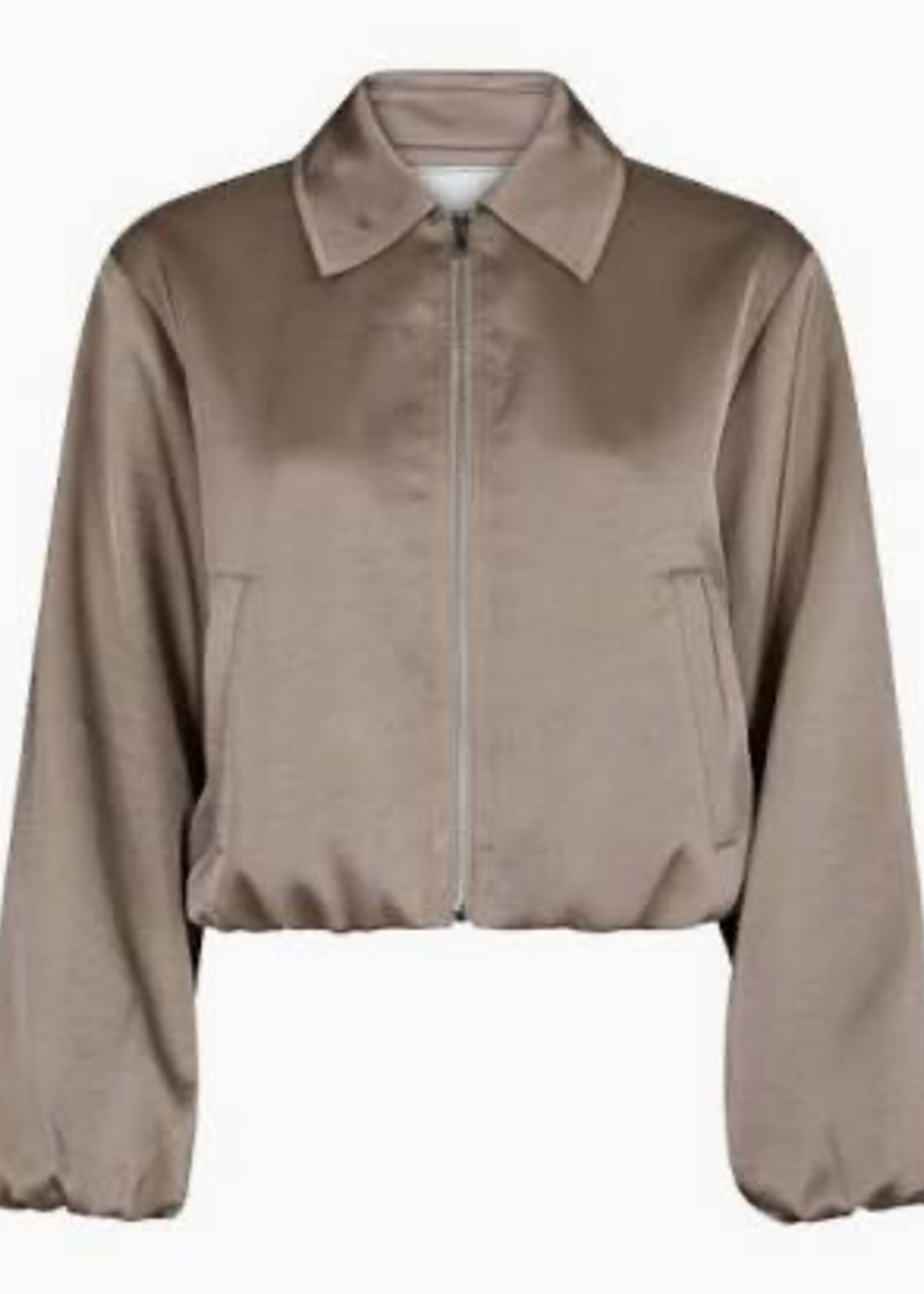 Neo Noir Denielle Heavy Sateen Jacket - Dark Taupe