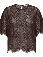 Co’Couture LetiCC Lace Blouse - Dark Brown