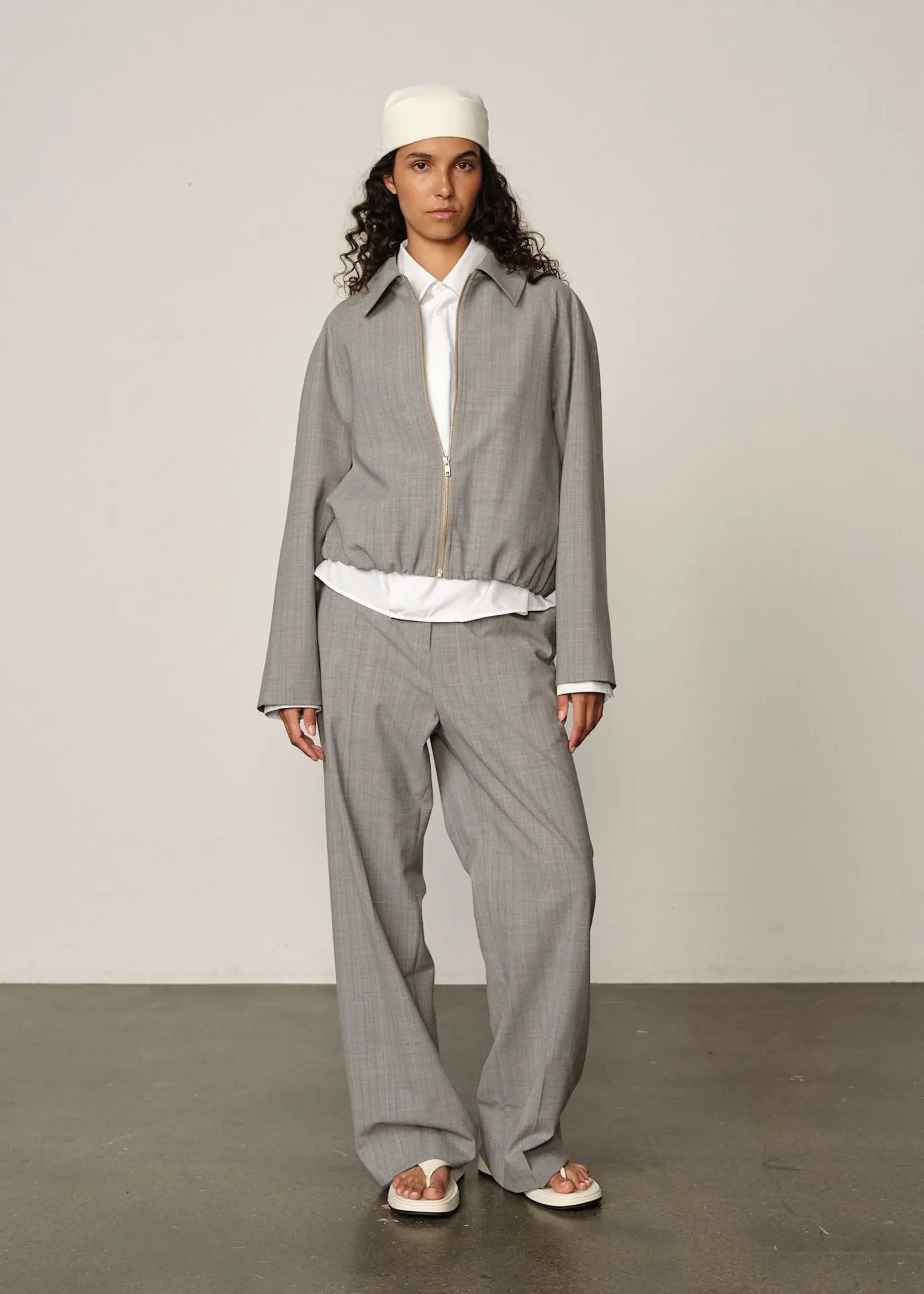 Herskind Ray Jacket - Light Grey Pinstripe