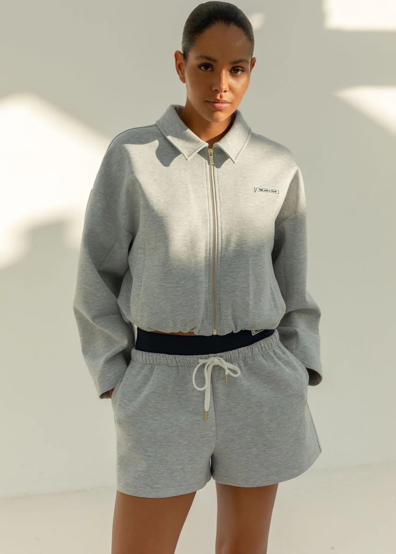 The Lola Club Millie Zip Through - Grey Melange