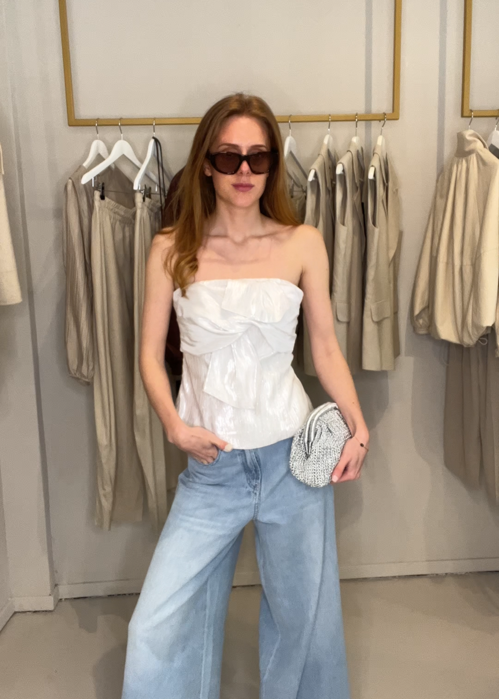 Co’Couture BiaCC Knot Tube Top - Silver