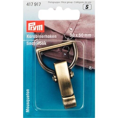 Prym Karabijnhaak 30 mm oudmessing geborsteld