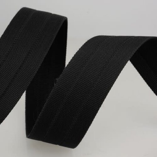 Tassenband 30mm- zwart met lijnen