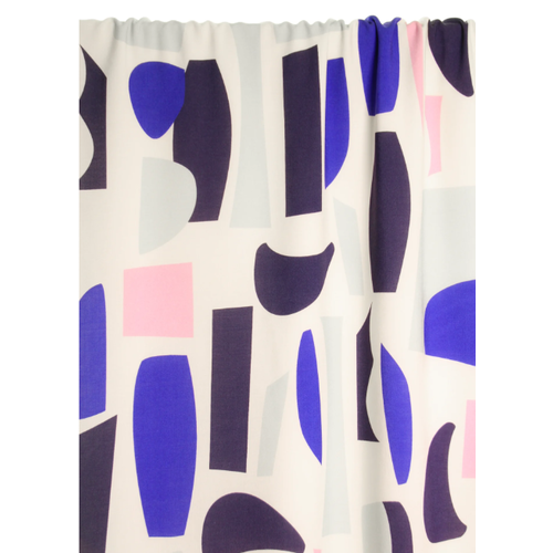 ATELIER JUPE White viscose with soft abstract shapes