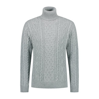 Blue LOOP Originals Essential Cable Sweater - Light Grey