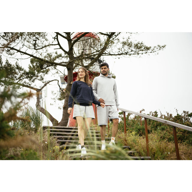 Blue Fleece Short - Grey Melange