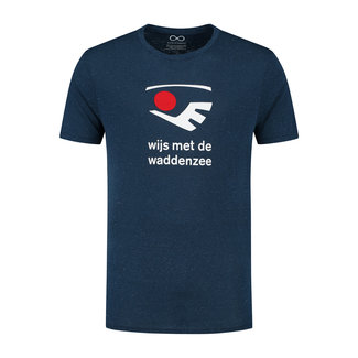 Wijs met de Waddenzee Heren Wijs T-shirt - donkerblauw