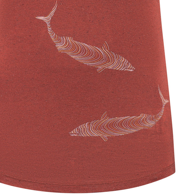 Denimcel Swimming Fish T-shirt - Rust