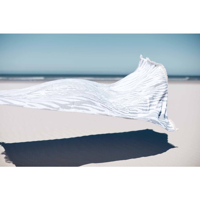 Wadden Strandlaken - wit/blauw