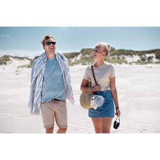 Wijs met de Waddenzee Wadden Strandlaken - wit/blauw