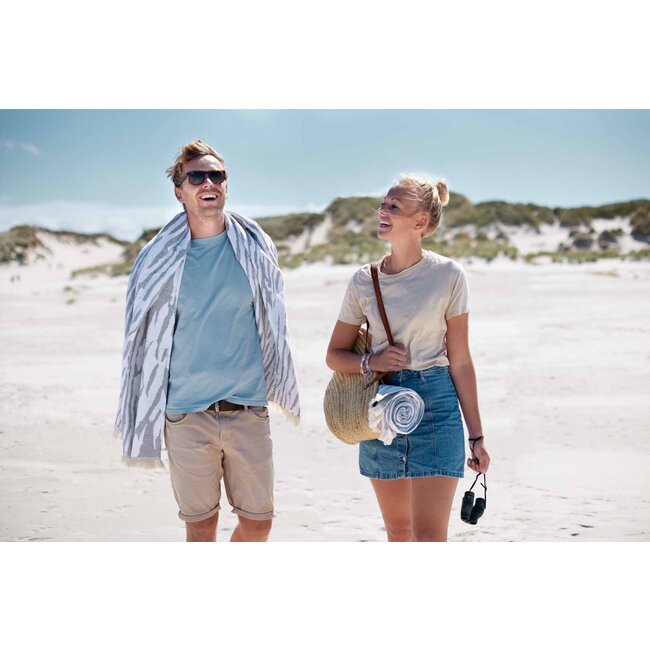 Wadden Strandlaken - wit/blauw