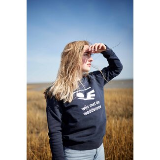 Wijs met de Waddenzee Dames Wijs Sweater - Navy