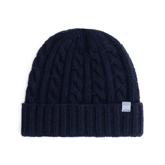 Cable Beanie - Navy