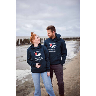 Wijs met de Waddenzee Wijs Hoodie - donkerblauw