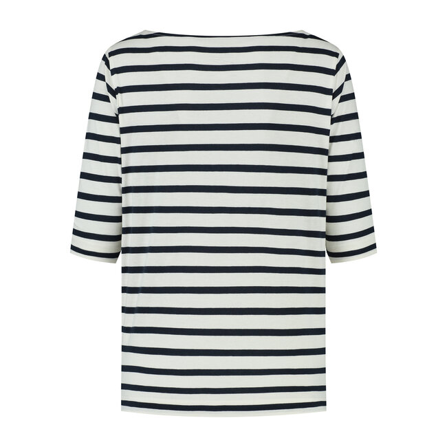 Refibra Stripe 3/4 Longsleeve - wit/blauw
