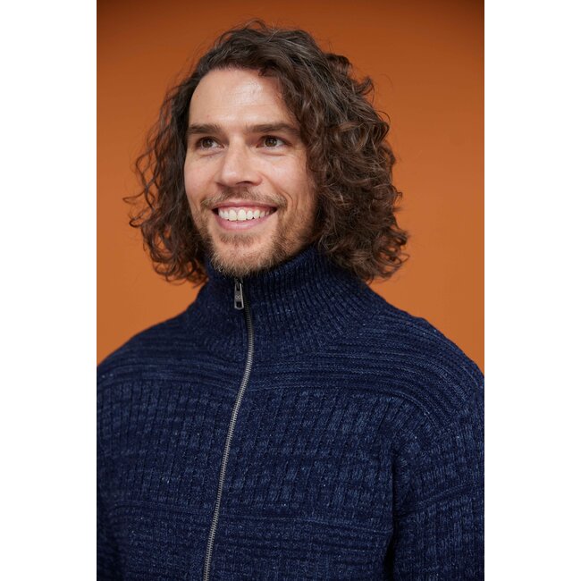 Heren Harlingen Schippersvest - Navy Melange