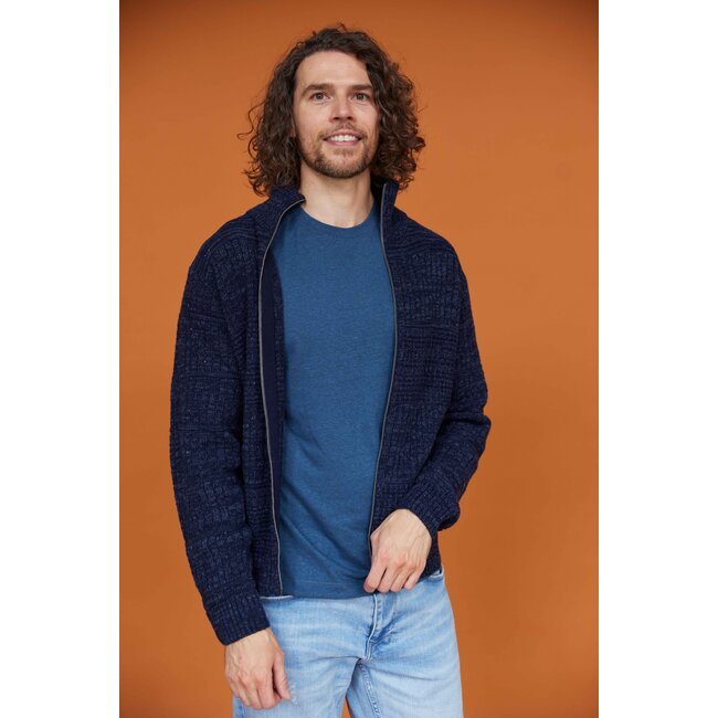 Heren Harlingen Schippersvest - Navy Melange