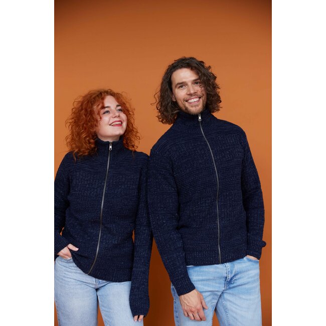 Heren Harlingen Schippersvest - Navy Melange