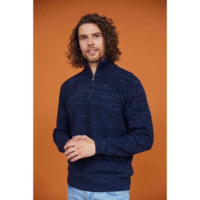 Heren Harlingen Schipperstrui - Navy Melange