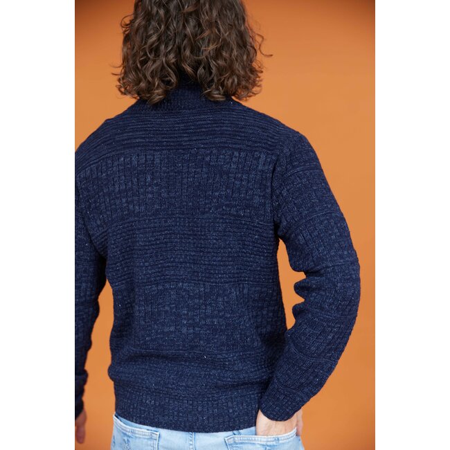 Heren Harlingen Schipperstrui - Navy Melange