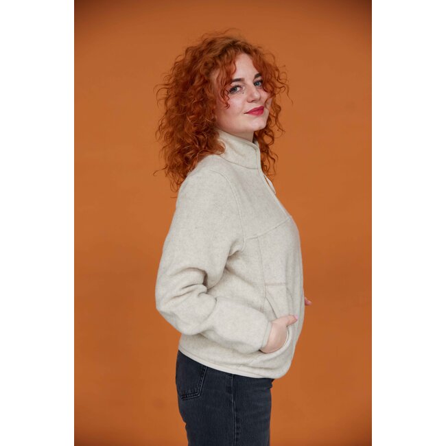 Mackinaw Half Zip Sweater - Beige