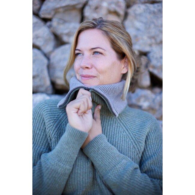 Essential Nautic Cardigan - Mid Green