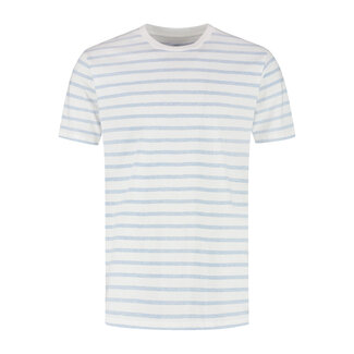 SaXcell Stripe Tshirt - White / Blue Melange