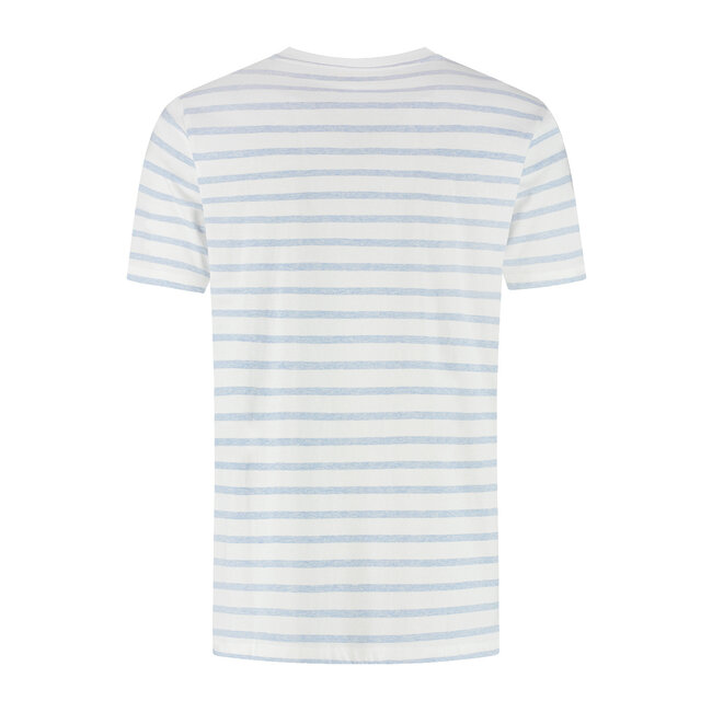 SaXcell Stripe Tshirt - White / Blue Melange