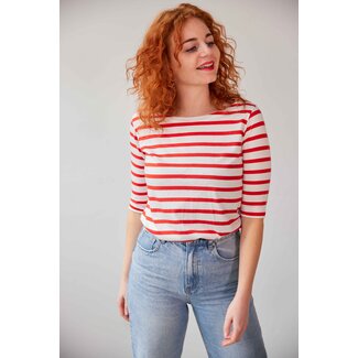 SaXcell Stripe Longsleeve - White / Red