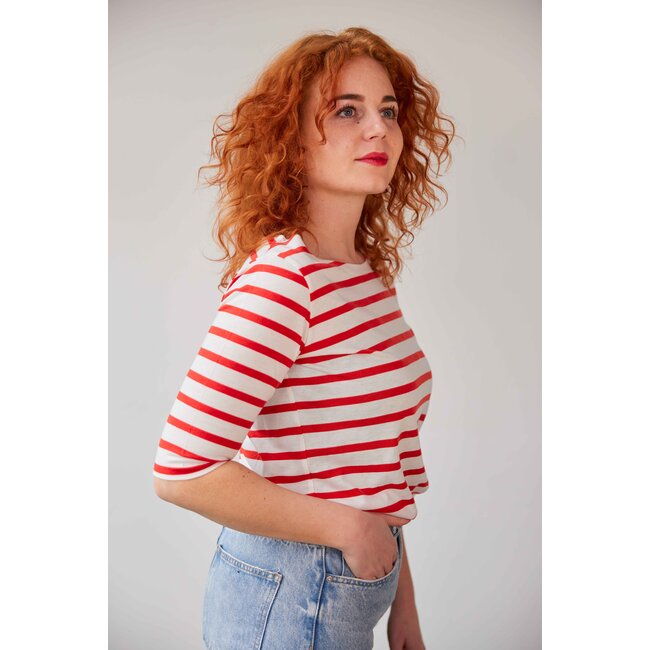 SaXcell Stripe Longsleeve - White / Red