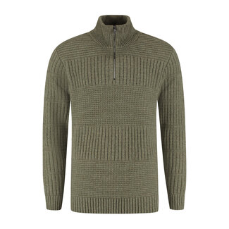 Harlingen Half Zip Sweater - Kaki