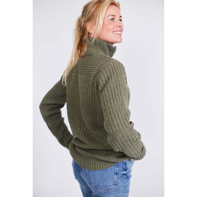 Harlingen Full Zip Sweater - Kaki