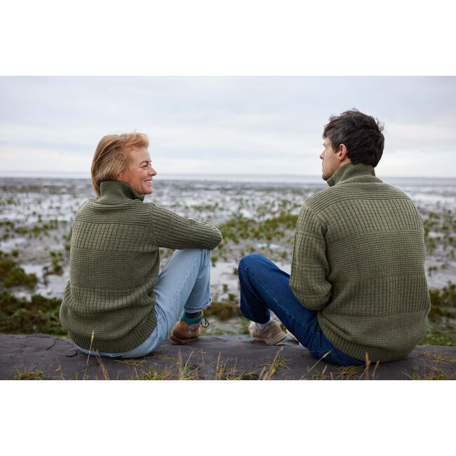 Harlingen Full Zip Sweater - Kaki