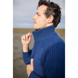 Wijs met de Waddenzee Harlingen Full Zip Sweater - Navy