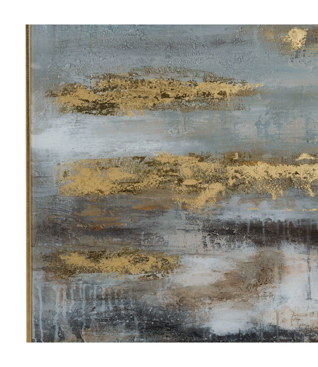 Alexandra Large Abstract Grey And Gold Art The Home Style The Home