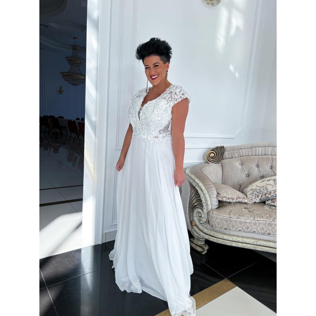 GRANDE TAILLE robe longue de mariée Dagna WHITE