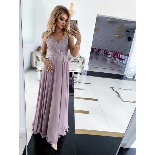 PLUS SIZE - Cocktailjurk Lola long DIRTY PINK