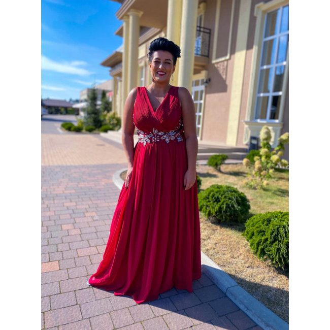 PLUS SIZE long occasion dress Kiara RED