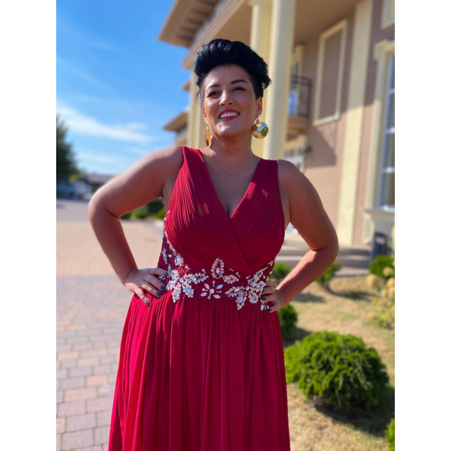 PLUS SIZE long occasion dress Kiara RED