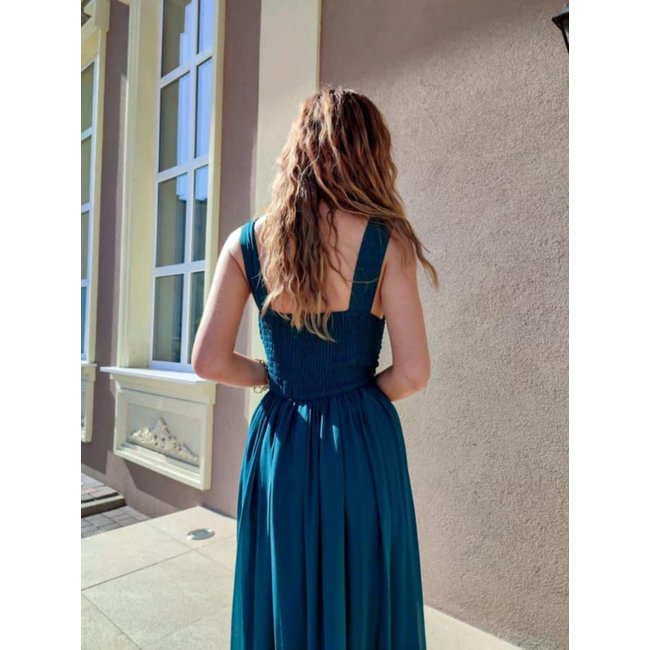 PLUS SIZE długa sukienka okazjonalna Kiara BUTTLE GREEN